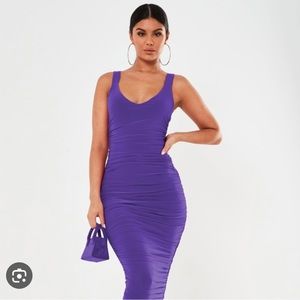 Petite Purple Slinky Midi Dress